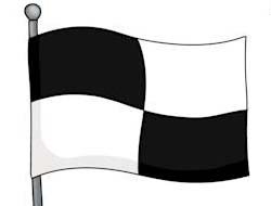 Black White Quartered Beach Safety Flag